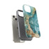 Aquamarine inspired Geode in Watercolor - Impact Resistant Phone Case